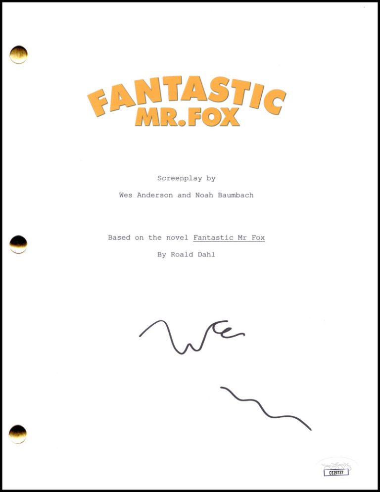 Wes Anderson Signed Autograph Fantastic Mr Fox Full Script Screenplay w/ JSA COA