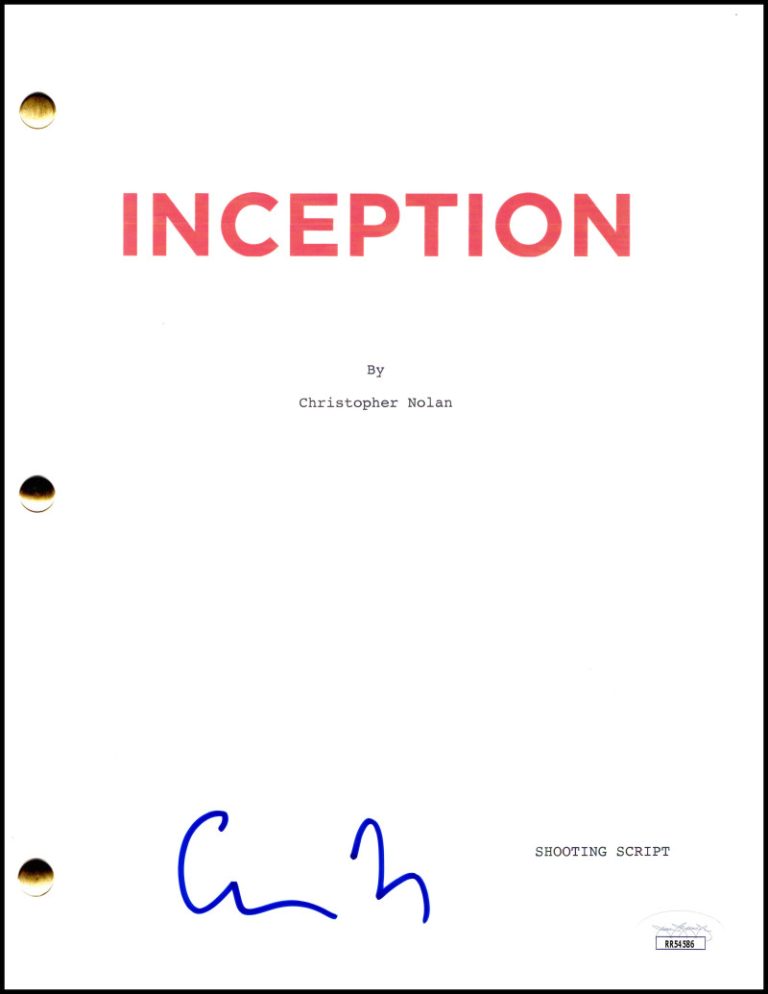 Christopher Nolan Signed Autograph Inception Full Script Screenplay w/ JSA COA