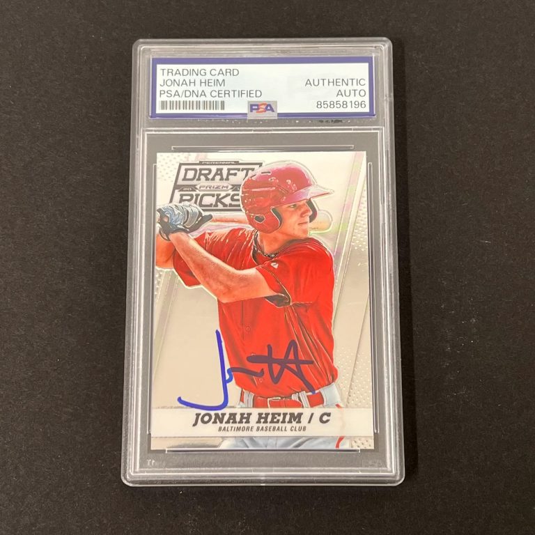 2013 Panini Prizm Perennial Draft Picks#86 Jonah Heim Signed Card PSA Auth