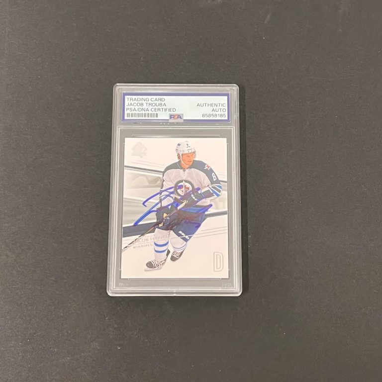 2014-15 Upper Deck Spa Hockey#102 Jacob Trouba Signed Card PSA Winnipeg Jets