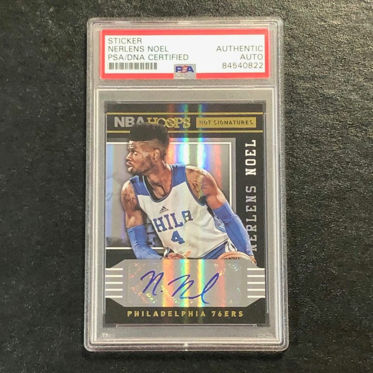 2014-15 NBA Hoops Hot Signatures #7 Nerlens Noel Signed Card AUTO PSA Slabbed 76