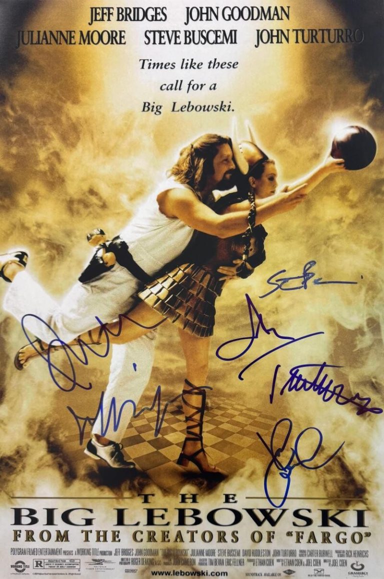 The Big Lebowski Full Cast x5 Signed Autograph 12x18 Movie Poster Photo JSA COA