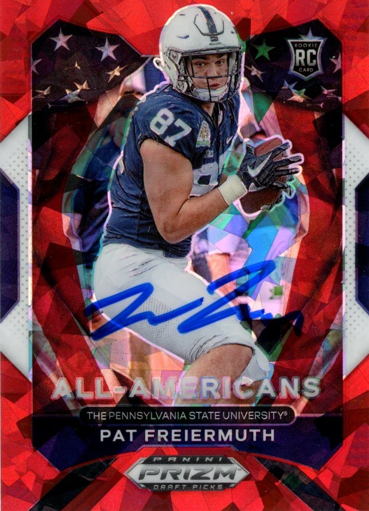 Pat Freiermuth Signed 21 Prizm Draft Pick USA Red Cracked Ice #184 Beckett 56978