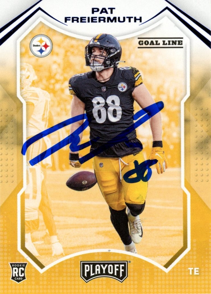 Pat Freiermuth Signed 21 Playoff Goal Line Blue Foil #217 Card Beckett 56994