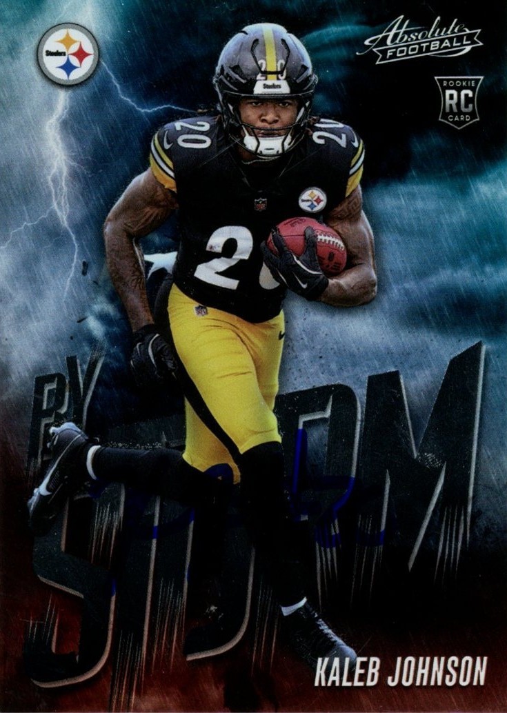 Kaleb Johnson Autographed 2025 Panini Absolute Storm #8 Card Beckett 57018