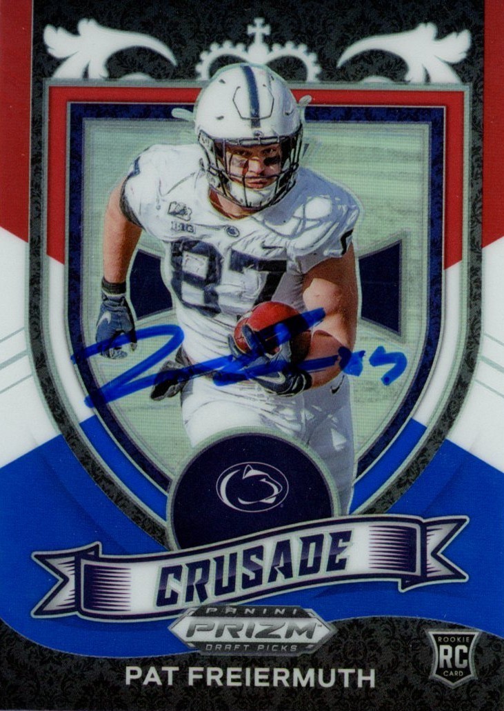 Pat Freiermuth Signed 21 Prizm Draft Crusade Red White Blue #173 Beckett 56983