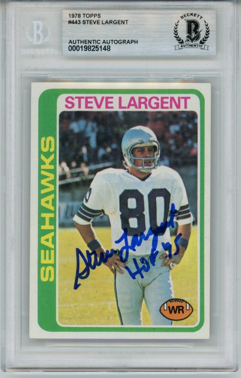 Steve Largent Autographed 1978 Topps #443 Trading Card Slab Beckett 57127