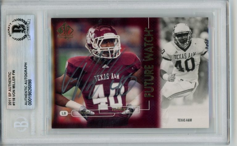 Von Miller Autographed 2011 SP Authentic #118 Trading Card Slab Beckett 54718