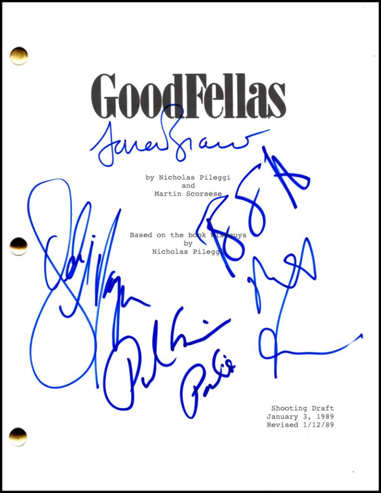 Robert DeNiro Ray Liotta Paul Sorvino +2 Signed Autograph Goodfellas Script JSA