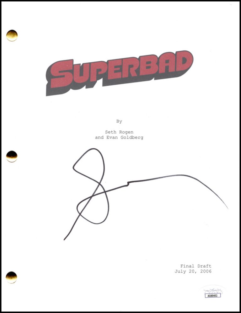 Seth Rogen Signed Autograph Superbad Full Movie Script Screenplay w/ JSA COA