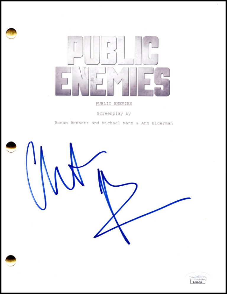 Christian Bale Signed Autograph Public Enemies Script Screenplay w/ JSA COA