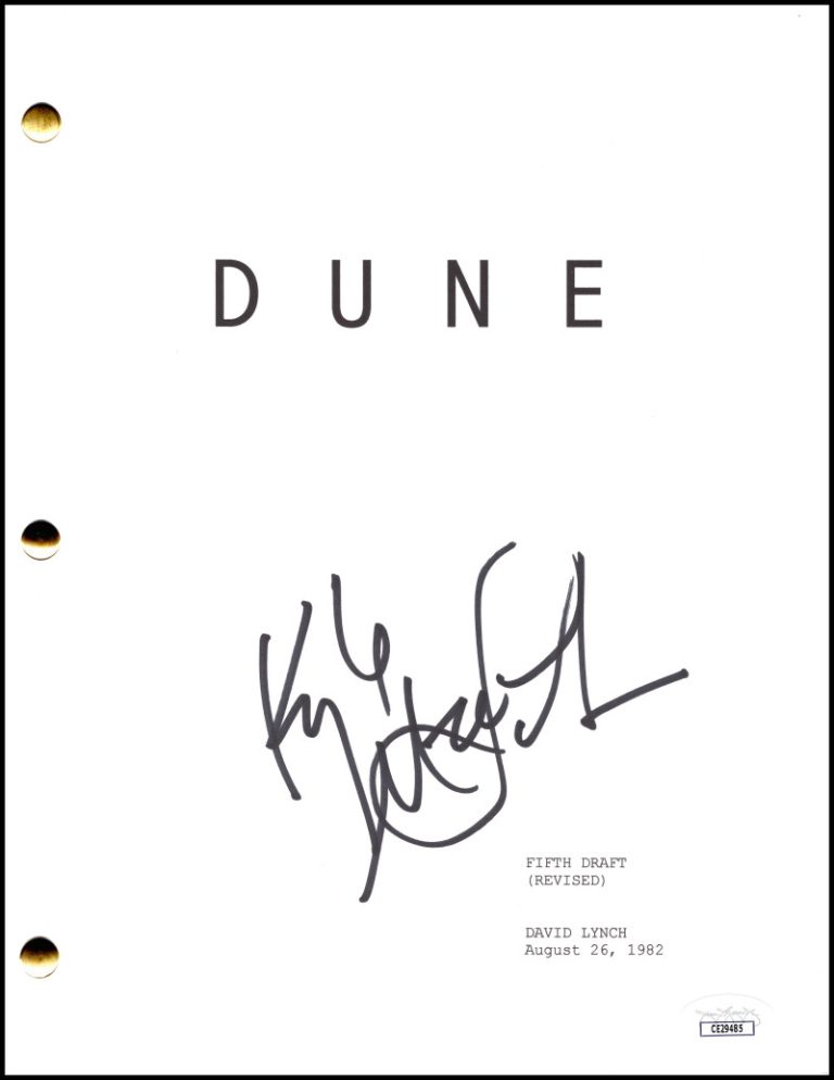 Kyle MacLachlan Signed Autograph Dune Full Move Script Paul Atreides w/ JSA COA