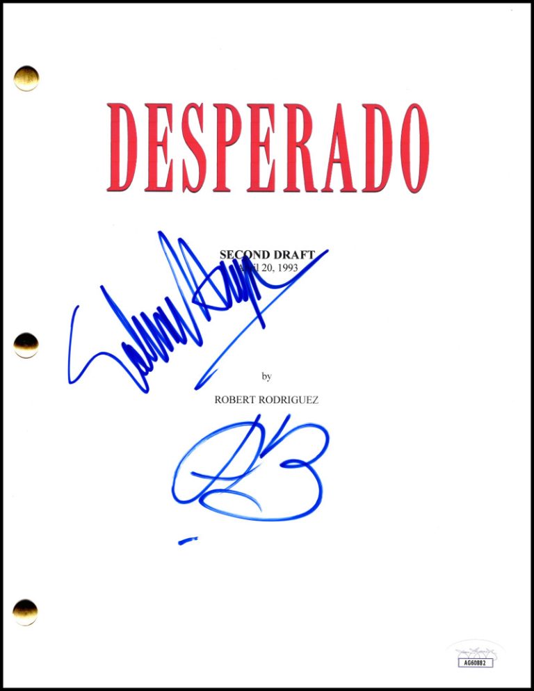 Salma Hayek & Antonio Banderas Signed Autograph Desperado Full Script w/ JSA CO