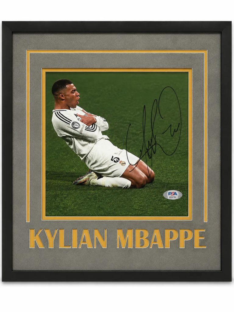 Kylian Mbappe Custom Framed Signed Real Madrid Photo PSA Autographed 14x16