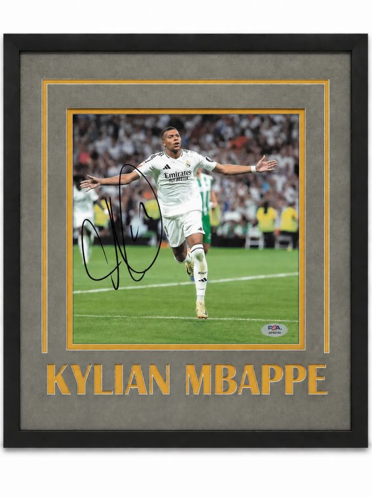 Kylian Mbappe Custom Framed Signed Real Madrid Photo PSA Autographed 14x16