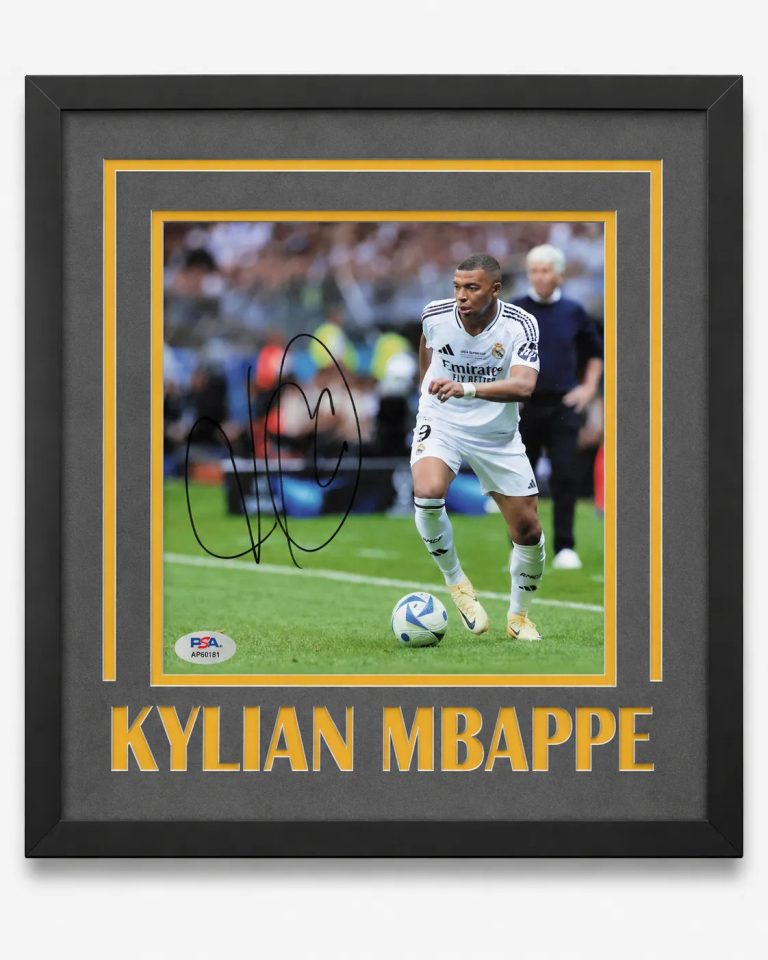 Kylian Mbappe Custom Framed Signed Real Madrid Photo PSA Autographed 14x16