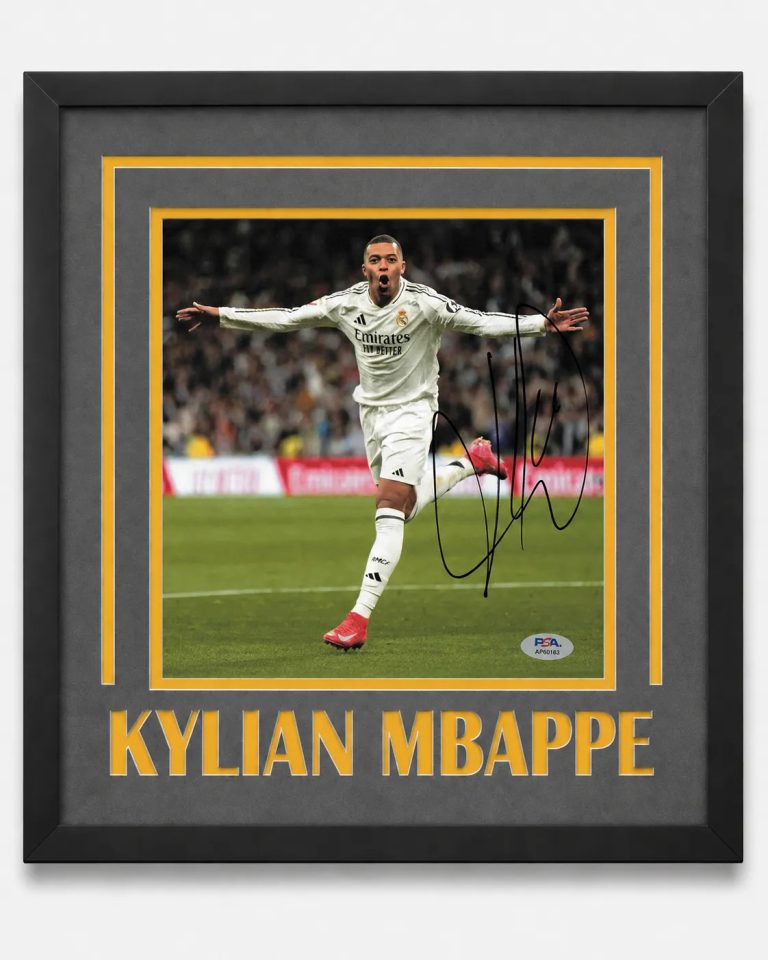 Kylian Mbappe Custom Framed Signed Real Madrid Photo PSA Autographed 14x16