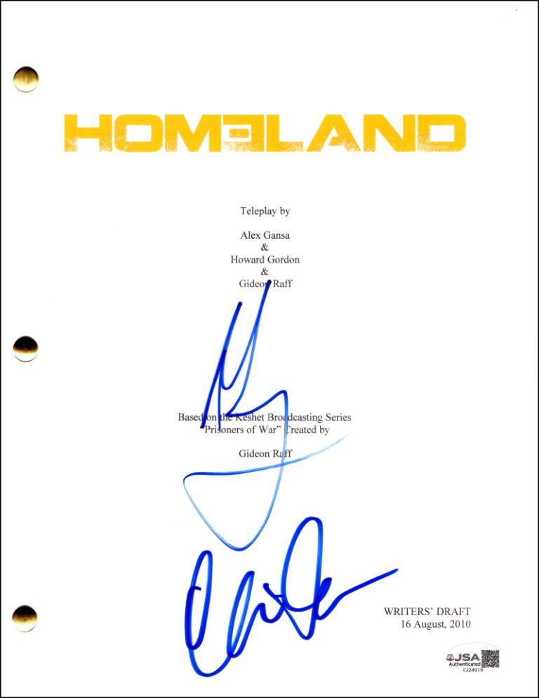 Claire Danes & Mandy Patinkin Signed Autograph Homeland Pilot Script w/ JSA COA