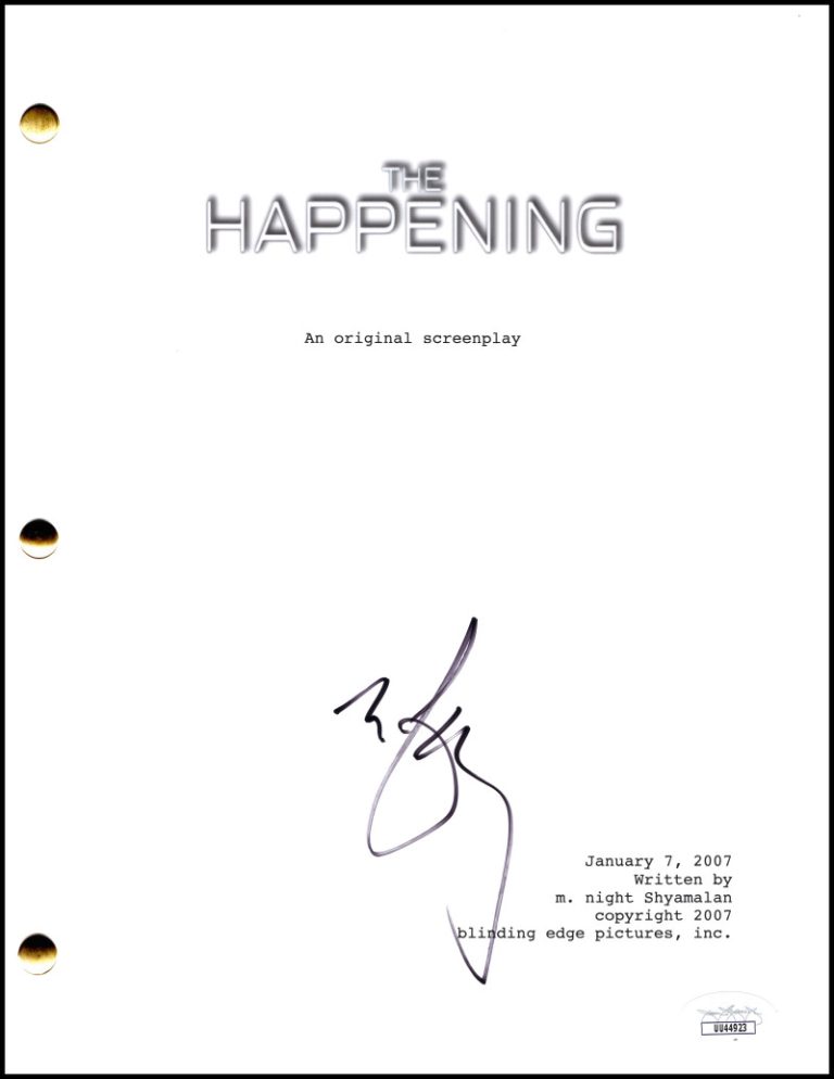 Mark Wahlberg Signed Autograph The Happening Movie Script Screenplay w/ JSA COA