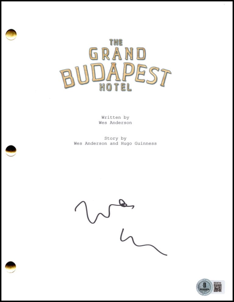 Wes Anderson Signed Autograph The Grand Budapest Hotel Script Screenplay BAS COA