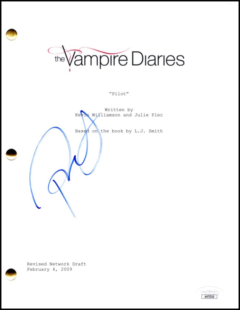 Paul Wesley Signed Autograph The Vampire Diaries Full Pilot Script w/ JSA COA