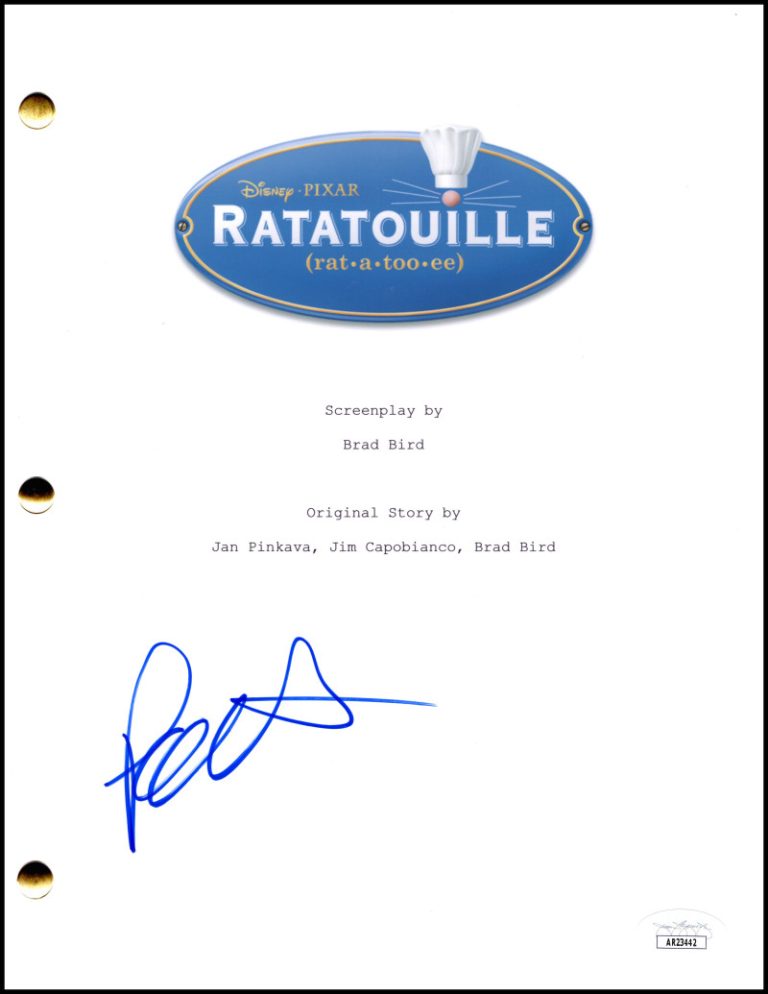 Patton Oswalt Signed Autograph Ratatouille Full Movie Script Screenplay JSA COA