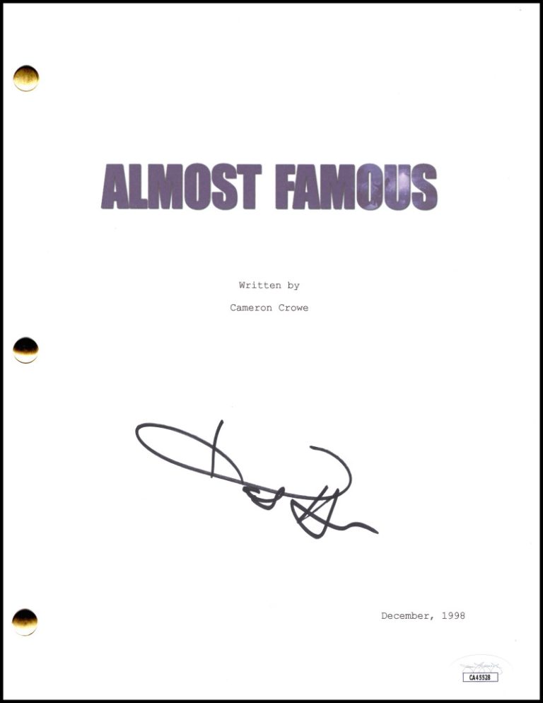 Kate Hudson Signed Autograph Almost Famous Full Movie Script Screenplay JSA COA