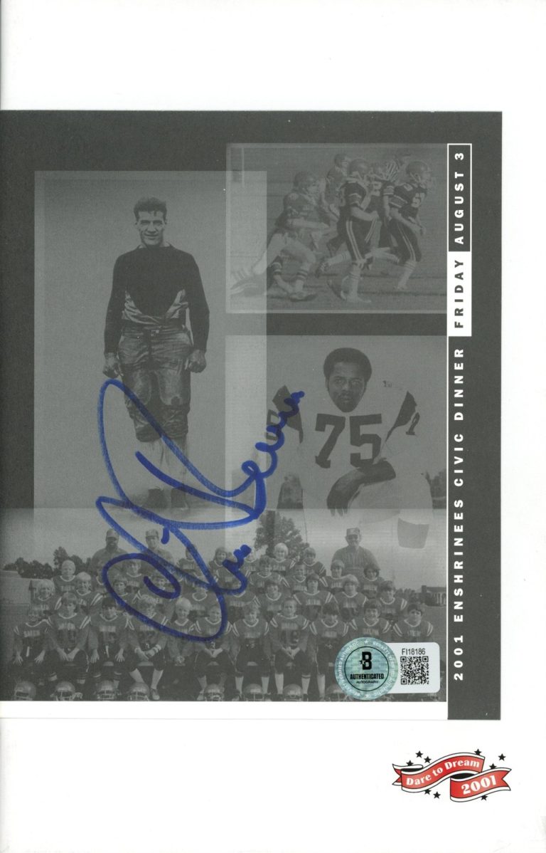 Chris Berman Signed ESPN 2001 Enshrinees Civic Dinner Program Beckett 57199