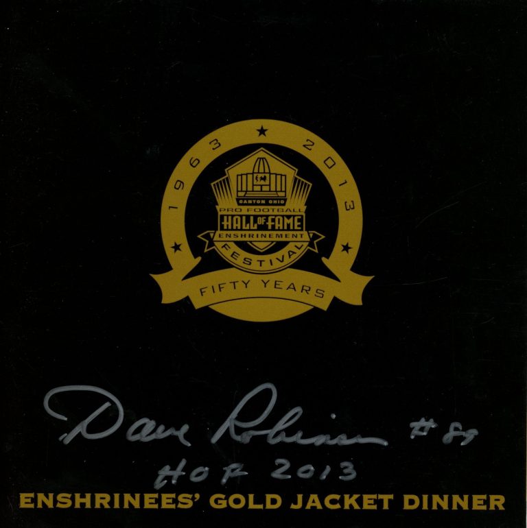 Dave Robinson Signed Green Bay Packers 2013 Gold Jacket Dinner Program BAS 57201