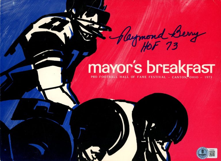Raymond Berry Signed Baltimore Colts 1973 Mayor's Breakfast Folder Beckett 57221