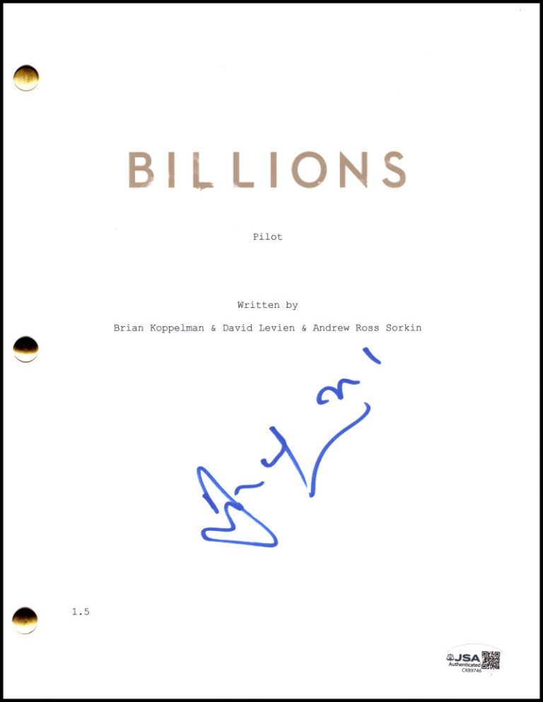 Damian Lewis Signed Autograph Billions Pilot Script Screenplay Bobby Axelrod JSA