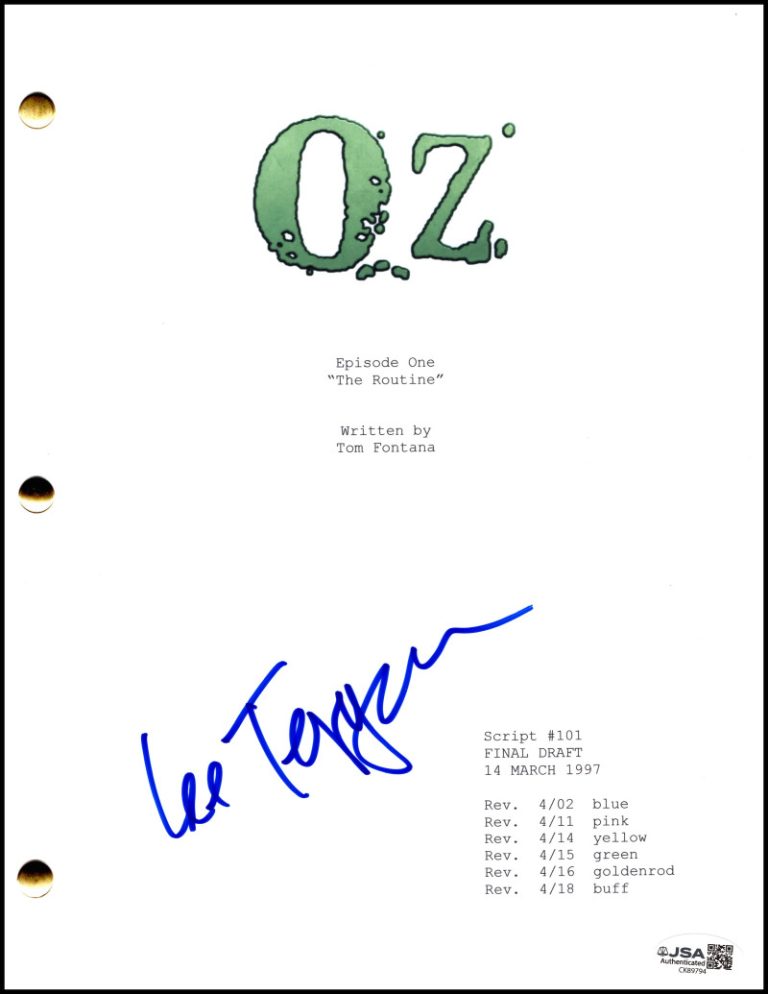 Lee Tergesen Signed Autograph Oz Full Pilot Script - Tobias Beecher w/ JSA COA