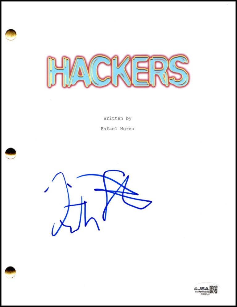Fisher Stevens Signed Autograph Hackers Full Movie Script Screenplay w/ JSA COA