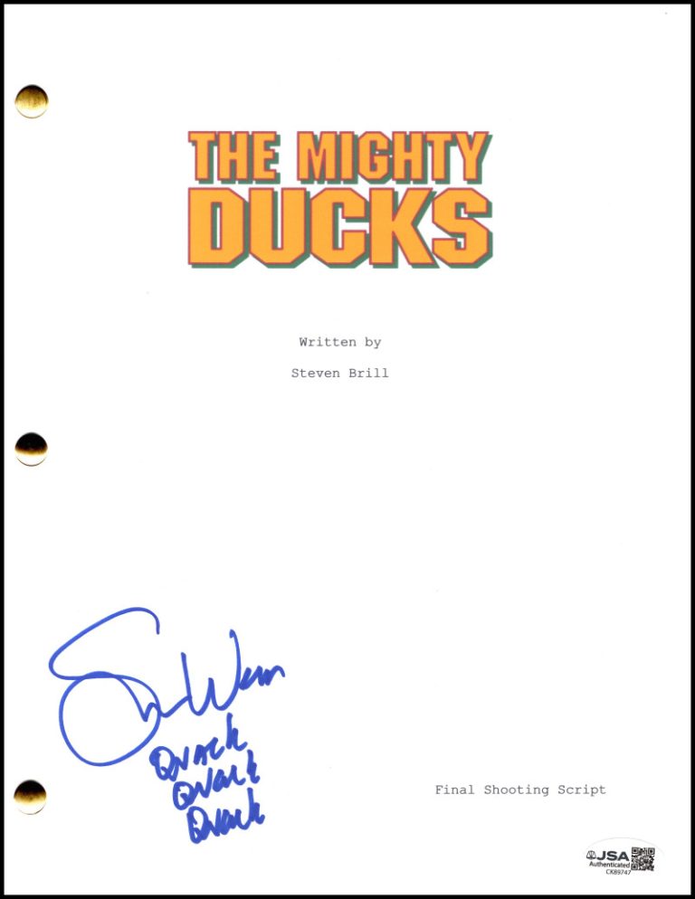 Shaun Weiss Signed Autograph Mighty Ducks Full Movie Script - Goldberg JSA COA