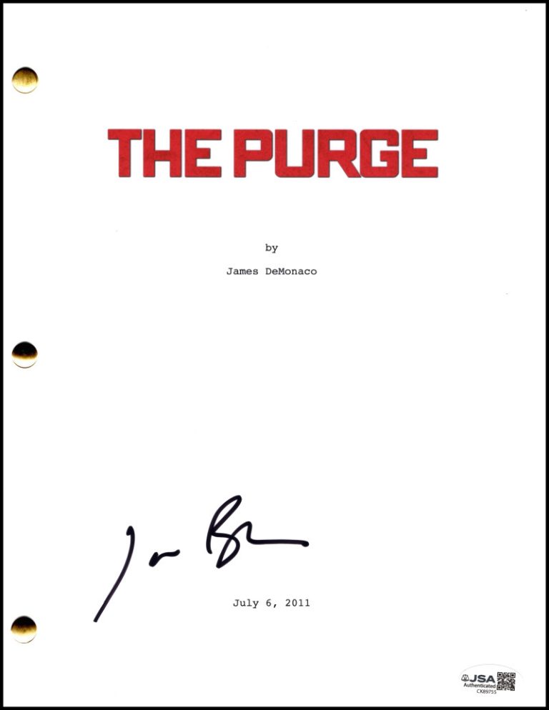 Jason Blum Blumhouse Signed Autograph The Purge Movie Script Screenplay JSA COA