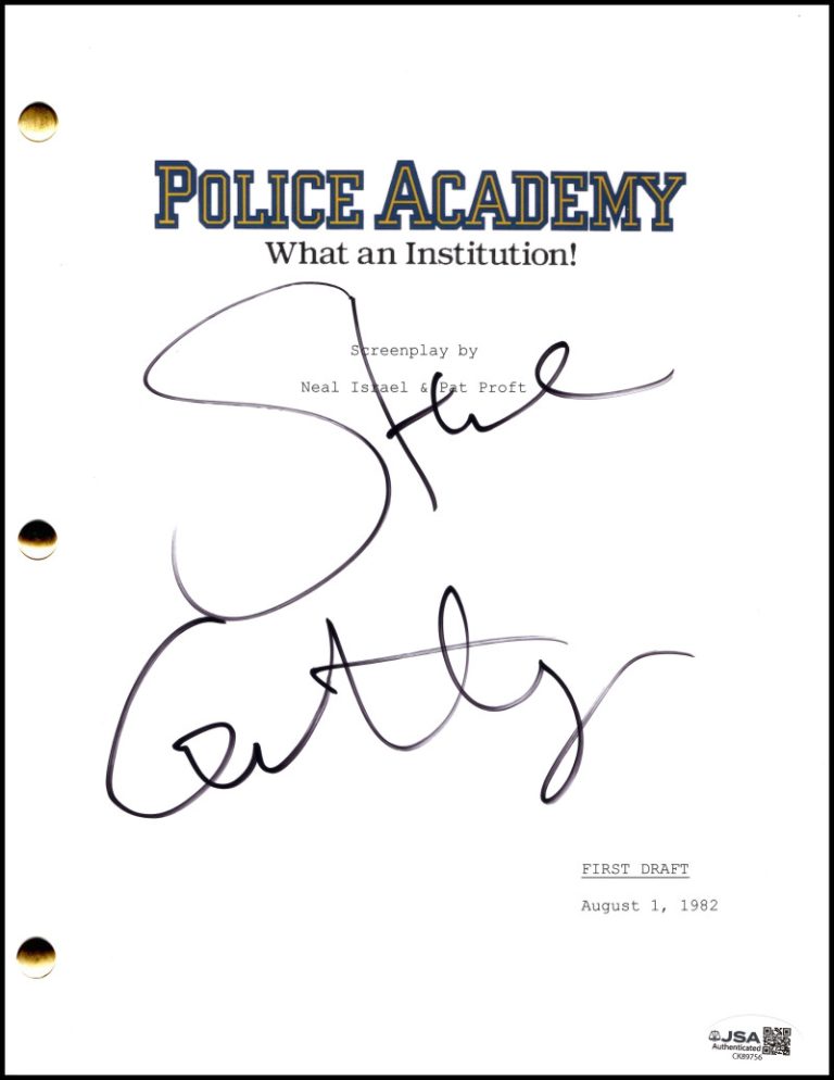 Steve Guttenberg Signed Autograph Police Academy Full Script Screenplay JSA COA