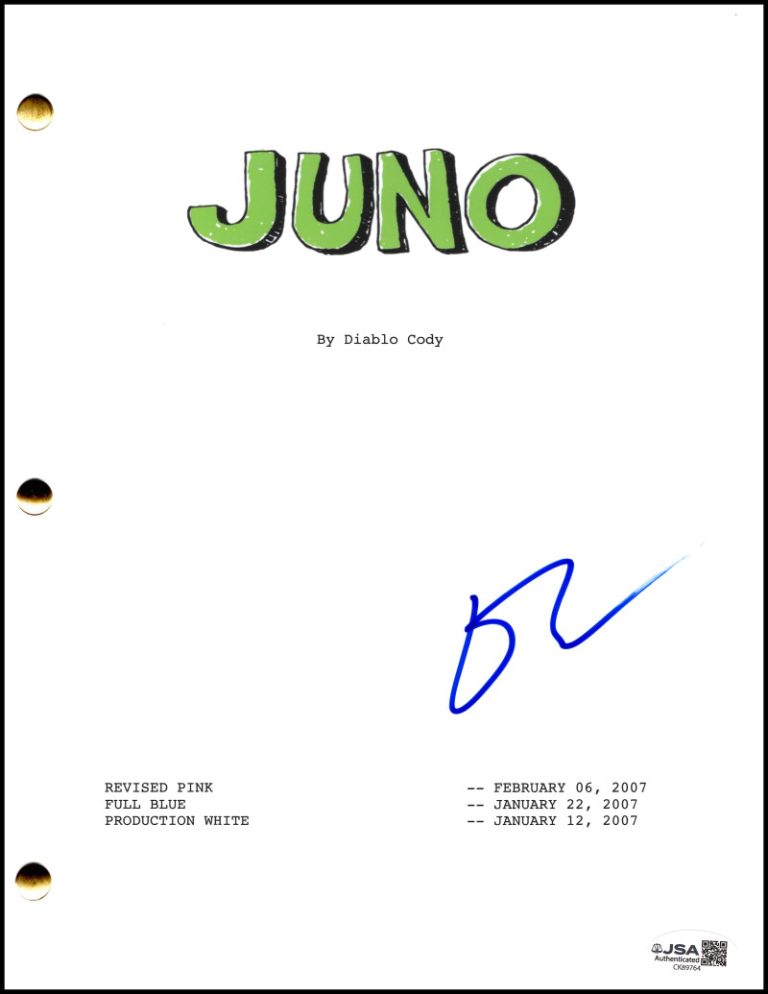Elliot Page / Ellen Page Signed Autograph Juno Full Script Screenplay JSA COA