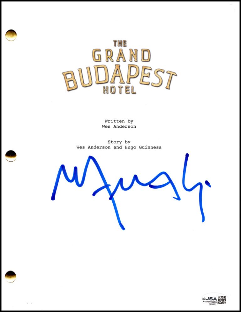 Mathieu Amalric Signed Autograph The Grand Budapest Hotel Full Script w/ JSA COA