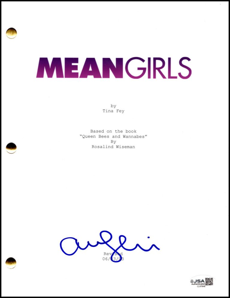 Amanda Seyfried Signed Autograph Mean Girls Full Movie Script Screenplay JSA COA