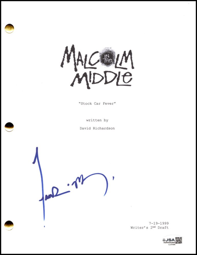 Frankie Muniz Signed Autograph Malcolm in the Middle Script Screenplay JSA COA