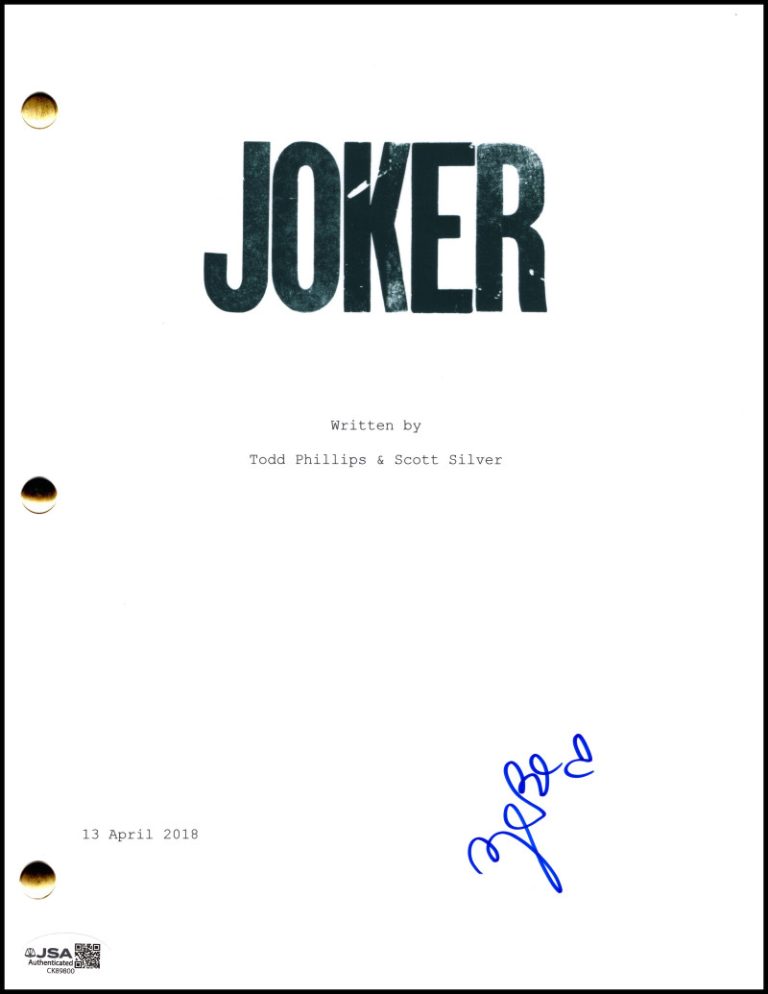 Zazie Beetz Signed Autograph Joker Full Movie Script Screenplay w/ JSA COA