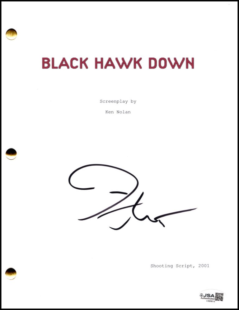 Josh Hartnett Signed Autograph Black Hawk Down Full Script Screenplay w/ JSA COA