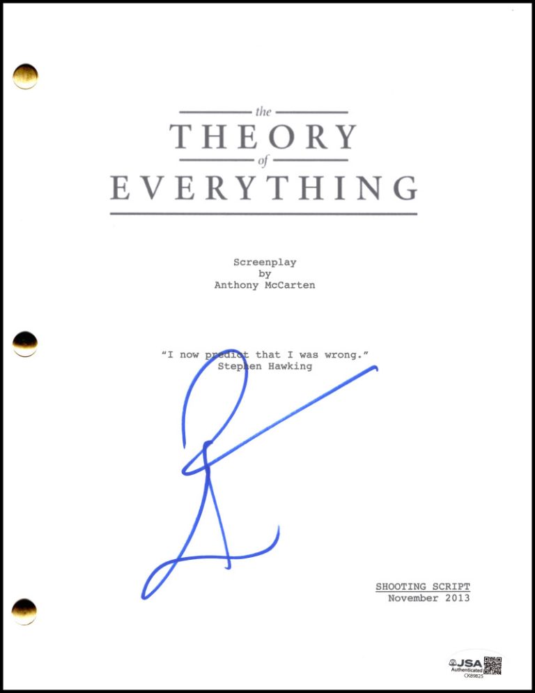 Eddie Redmayne Signed Autograph The Theory of Everything Full Script w/ JSA COA
