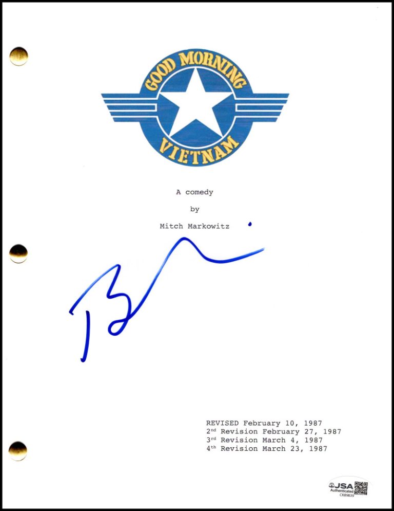 Barry Levinson Signed Autograph Good Morning Vietnam Full Script Screenplay JSA