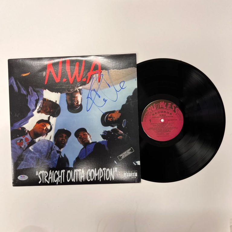 Ice Cube of N.W.A Signed Straight Outta Compton Vinyl Album PSA Autographed
