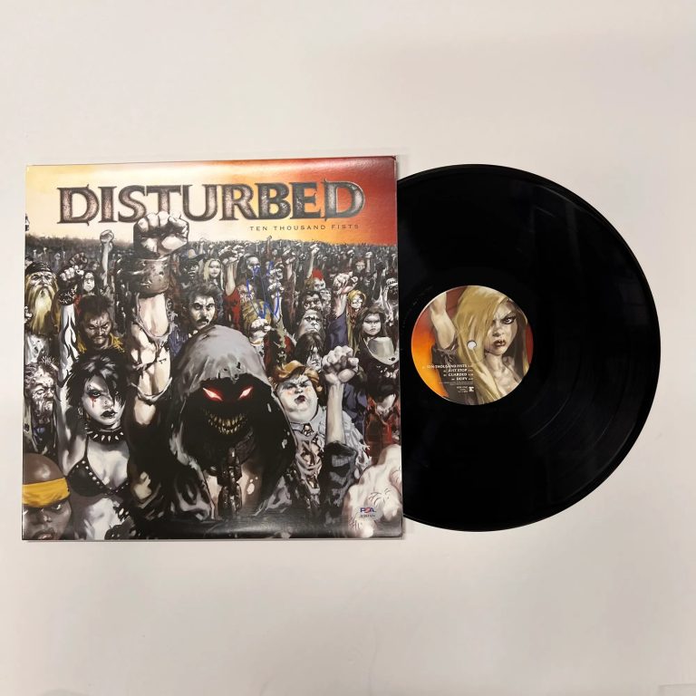 David Draiman of Disturbed Signed Ten Thousand Fists Vinyl Album PSA Autographed