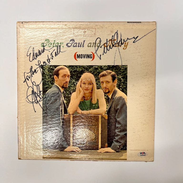 Paul Stookey at Peter Yarrow Signed Moving Vinyl Album PSA Autographed