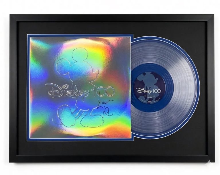 Lin-Manuel Miranda Signed Disney 100 Custom Framed Vinyl Album PSA Auth