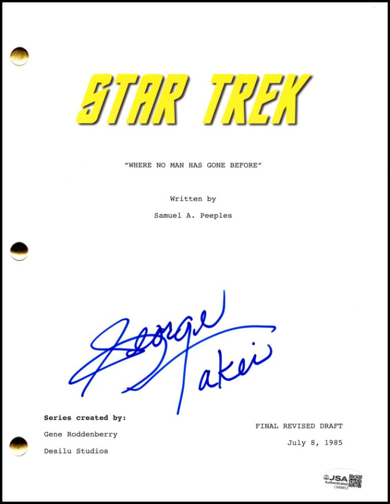 George Takei Signed Autograph Star Trek Full Script Screenplay - Sulu w/ JSA COA