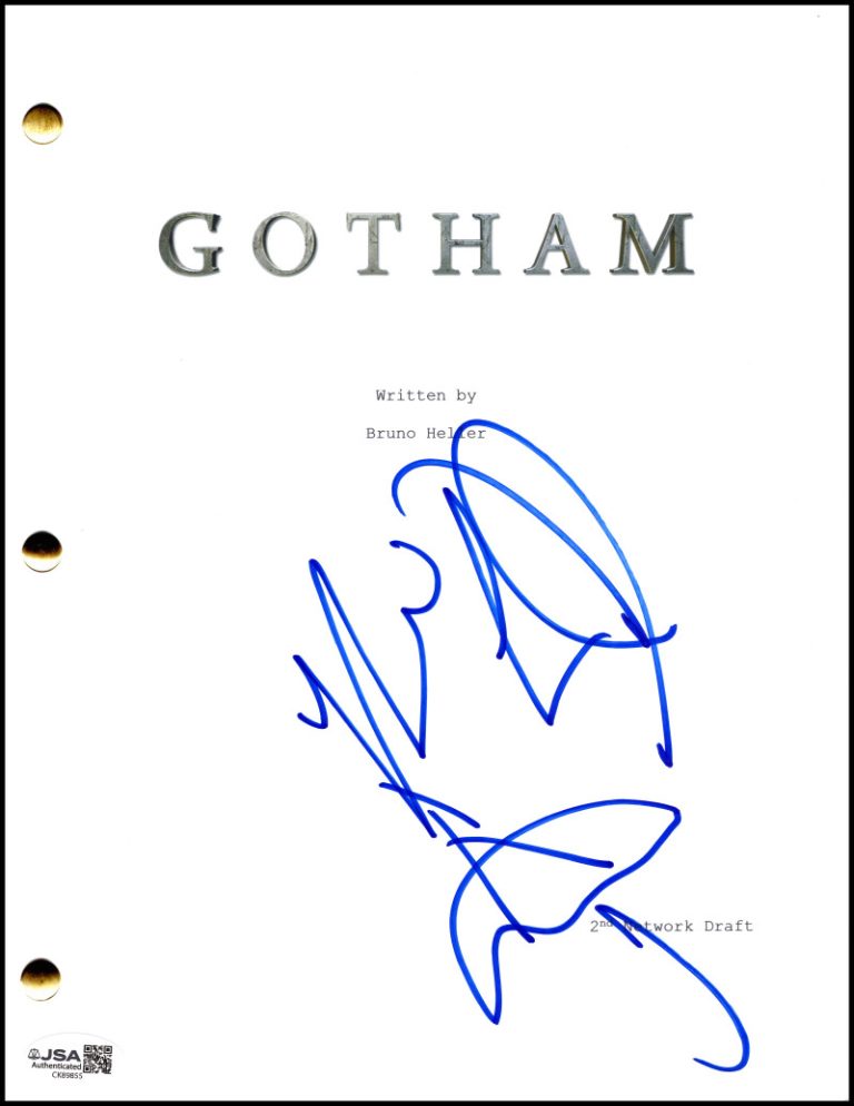 Robin Lord Taylor Signed Autograph Gotham Script w/ Penguin Umbrella Sketch JSA